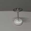 iDesign York Ceramic and Steel Divided Toothbrush Stand - 3.25" x 5", White/Chrome