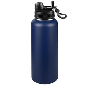 40oz Insulated Water Bottle - 2-in-1 Leak-Proof Lid (Sip/Straw) + Handle, Stainless Steel Bottle for Sports, Commuting, Office Work, Outdoor Activities, Navy Blue, 1 Pack