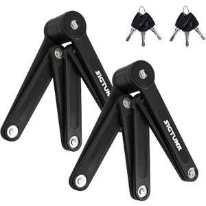 SIGTUNA Folding Bike Lock - Hardened Steel 8mm Fold-Up Heavy Duty Bike Lock with Easy Mounting, Secure Lock and Anti-Scratch Coating - Easily Keep Bike Secure and Paintwork Undamaged - Bicycle Lock
