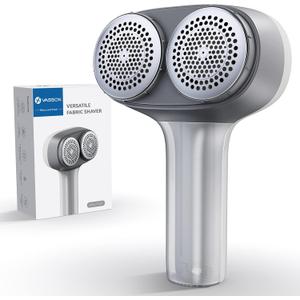 VASSON Fabric Shaver, Electric Lint Remover, Rechargeable Lint Shaver, Sweater Shavers to Remove Pilling, Large Fuzz Remover for Clothes Couch Furniture (Greyish White)