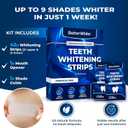 Professional Teeth Whitening Strips 7 Treatments - Enamel Safe - Non-Sensitive Formula - Peroxide-Free Whitening Strips - Dentist Formulated Teeth Whitening Kit (14 Strips)