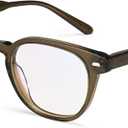 Dollger Blue Light Blocking Glasses For Woman Men Thick Square Frame Round Non-Prescription, For Computer,Work, TV,Gaming