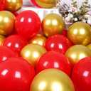 SUWEN Red and Gold Balloons Set 60PCS Latex Shiny Helium 12 Inch Red Gold Balloons for Birthday Graduation Anniversary Party Decorations