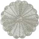 Decorative Round Beaded Placematss - 13 Inch Handmade Charger Plate - Elegant Glass Bead Table Mat - Non-Slip, Decorative & Durable for Weddings, Holidays & Everyday Use (Silver) - ALPHA Living HOME