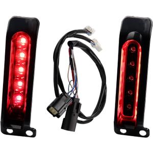 Smoked LED Saddlebag Support Insert Turn Signal Lights, Keystone Auxiliary Filler Panel Brake Tail Lights for Harley Touring FLHR Road King FLHT FLHTC Electra Glide FLHRS 2014-2023