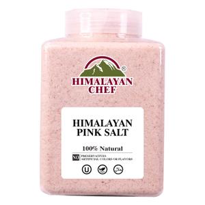 Himalayan Chef Pink Himalayan Salt Fine Grain, 5 lbs Plastic Jar - Pure, Natural, Kosher, Non-GMO, Mineral-Rich, for Cooking, Seasoning, Baking, Table Use (EXP 03/20/31)