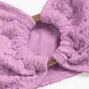 ZAFUL Women's Bandeau Bikini Tie Shoulder O Ring Cheeky Swimsuit (Pink, XL)