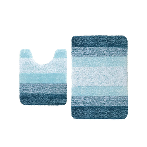 Arotive Microfiber Bathroom Rugs 2 Pieces, Bath Rug Size 36x24 and Toilet Rugs 24x20 in Peocock Blue, 2 Item Bundle