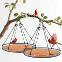 2 Pack Feeder Bird Seed Catcher Tray - Diameter Durable Outdoor Bird Feeding Platform with Adjustable Hanging Hoop and Seed Guard (Green, 30inch)