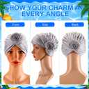 Swim Caps for Women Polyester Waterproof Pleated Elastic Comfort Bathing Cap for Long Hair Keep Hairstyle Unchanged