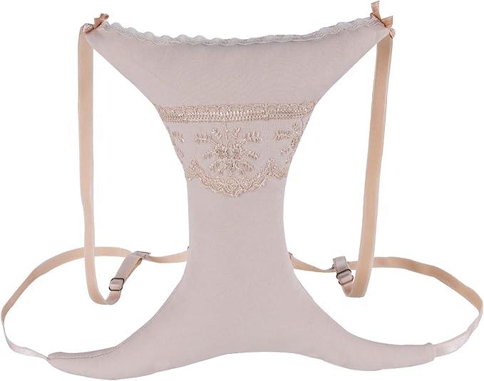 XORIA Breast Pillow for Side Sleepers – 100% Cotton, AntiWrinkle Cleavage Support – Adjustable Strap – Soft Boncuk Fiber Fill – GiftReady in Elegant Red Box (Beige Cream)