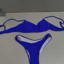 Women Sexy 2pcs Bikini Set Solid Color Micro Triangle Cup Swimsuit Bathing Suit Royal Blue
 Royal Blue XSmall