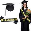 Graduation Cap Decorations Kit Bachelor Cap and Graduation Satin Sash Shoulder Straps for Graduates Shoulder Straps Congrats Grad Ceremony Party Supplies