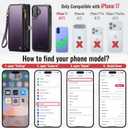 Defencase for iPhone 17 Magnetic Wallet Case Compatible with Magsafe with RFID Blocking Zipper Pocket & Card Holder for Women Men PU Leather Strap Detachable Case for iPhone 17 (6.3 inch), Purple