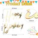 Yousoontic Happy Birthday Sign for Backdrop Large Happy Birthday Sticker Letter Acrylic Mirror Decal for Balloon Arch Party Sign Wall, Peel Off the Acrylic Film(23 x 20 Inches,Classic,Gold)