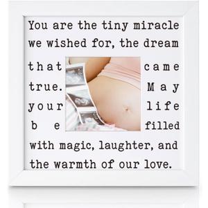 THYGIFTREE Baby Shower Gifts for New Mom, Expecting Parents | Sentimental Tiny Miracle Keepsake Picture Frame | Rainbow Baby Gift, Push Present for Wife, First Time Mom Gifts, Gift from Grandparents