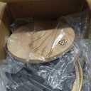 Lightdot 66IN Gold Dimmable Floor Lamps with Table, Modern Standing Tall Lamp with Brown Globe Glass Shade, Cross-Shaped Head and U-Pole Base for Living Room/Sofa Beside/Corner Decor(Bulb Included)