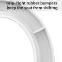 Toilet Seat,Round Toilet Seat with Quiet-Close, Quick-Attach Hardware with Grip-Tight Bumpers, Quick-Release Design,Slow-Close Toilet Seat, Full Flat White