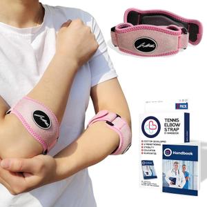Tennis Elbow Brace & Golfers Elbow Band, Pain Relief for Tendonitis, Arm Strap Support for Men and Women, Left & Right Arm Band for Ulnar Nerve Wrap (2 Pack, Pink)