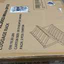 Fully Assembled Luggage Racks Pack of 2, Upgraded Bamboo Foldable Suitcase Stand with 5 Nylon Straps, 26.77" Thickened Luggage Stand Holder with Shelf for Guest Room Bedroom Hotel, White