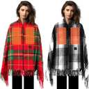 2 Pcs USB Heated Shawl Heating Scarf Heated Blanket Portable Electric Heating Wrap Shawl Home Office Camping(Buffalo)