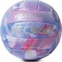 PECOGO Volleyball Size 5 PU Leather Soft Indoor Outdoor Volleyballs Sports Training Game Play Ball for Beginner, Teenager, Adult, 8.2