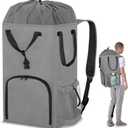 Laundry Bag Backpack Extra Large, 110L Laundry Backpack Heavy Duty with Shoulder Straps, Collapsible and Mesh Pocket Dorm Laundry Basket Hamper Bag for College, Travel, Laundromat, Apartment Grey