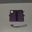Defencase Compatible with iPhone 12/Pro Case Wallet with RFID Blocking Card Holder for Women Men, PU Leather Magnetic Snap Flip Zipper Strap Wallet Phone Case Fit for iPhone 12 & 12 Pro 6.1", Purple