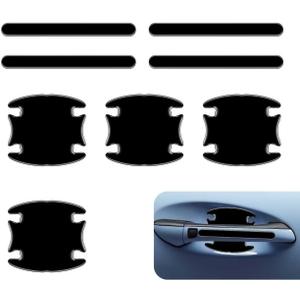 8 PCS Car Door Handle Sticker, Waterproof Paint Protection for Door Bowl & Handle, Anti-bumping Anti-scratch Protector Film, Universal Car Exterior Accessories (Black)