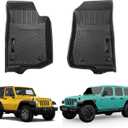 for 2018-2025 Jeep Wrangler JL 4 Door 2 Door 4XE /for 2020-2025 2026 Jeep Gladiator Front Floor Mats All Weather TPE Rubber Protection Accessories (for Jeep Wrangler JL Front Floor Mats)