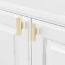 10 Pack Brushed Brass Kitchen Cabinet Knobs Gold Drawer Knobs Kitchen Cabinet Hardware Handles Drawer Knobs Dresser Handles (1-1/4'' Hole Center(knob))