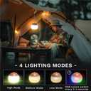 Camping Lantern, 4 Light Modes LED Camping Lantern with Hanging Hook Silicone Rechargeable Camping Light Battery Operated Waterproof Tent Light for Patio Garden Party Hiking Hurricane Emergency