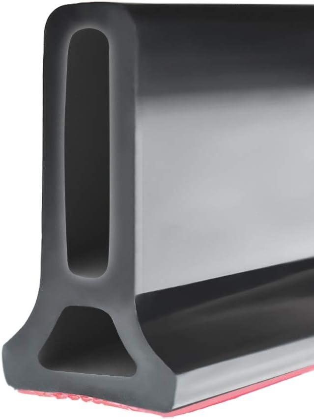 Duzzy 39 Inch Collapsible Shower Water Dam Shower Stopper Barrier and Retention System and Keeps Water Inside Threshold Dry and Wet Separation Suitable for Bathroom and Kitchen (Black)