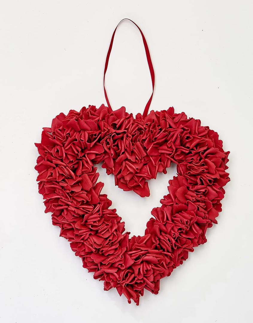 13" Floral Heart Valentine Wreath