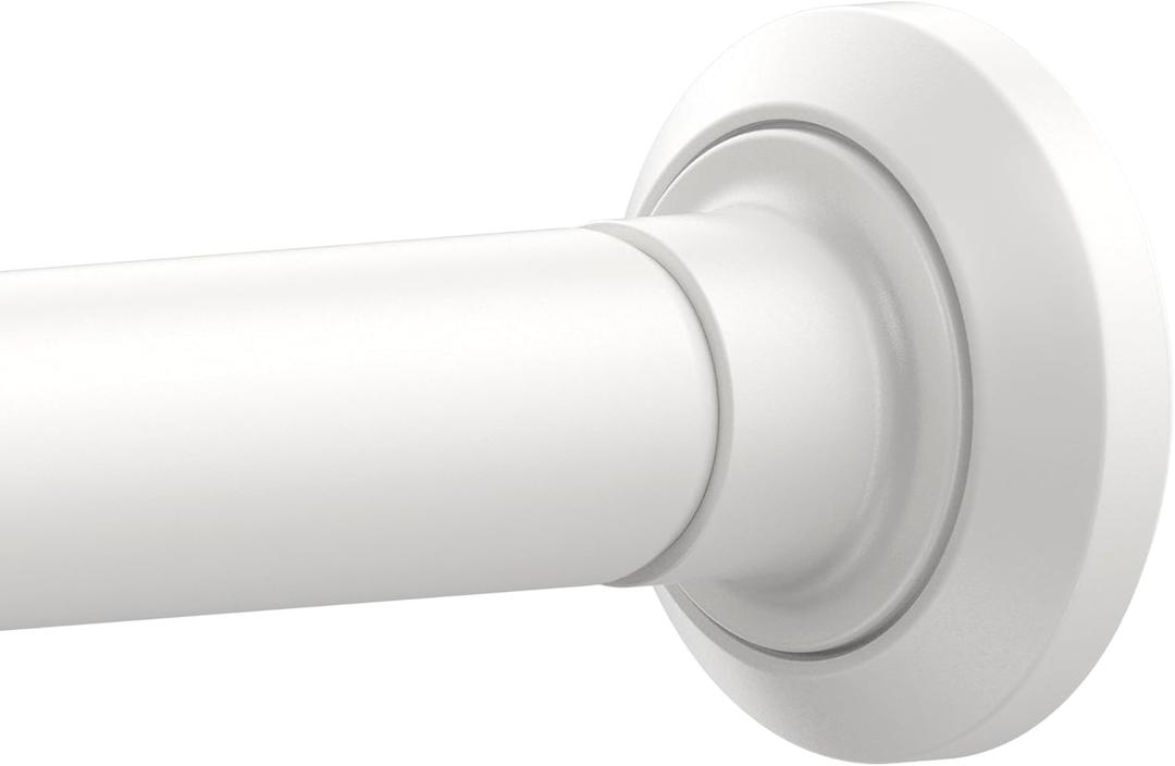 ENJOYBASICS Shower Curtain Rod 30 to 76 Inches, 1 Inch Stainless Steel Adjustable Spring Tension Rods No Drill for Bathroom, Closet, Window, Room Divider, Never Rust, Non Slip, White