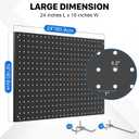 Peg Board, 2 Pack Metal Pegboard Panels Black Pegboards Wall Organizer with Frame Large Heavy Duty Peg Board with Hooks for Walls Home,Garage Tool Storage,Office Organization,Kitchen 2416