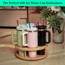 7 Slots Water Bottle Organizer for Stanley Cup Tumbler Accessories Owala Bottle Holder Rotatable Drying Rack Storage for Kitchen Cabinet Countertop Pantry Organizers for Gift, Natural Wood