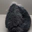 PetJett Small Dog Bed - 23'' Round Dog Beds, Calming Anti-Slip & Washable Puppy Bed - Super Soft Fluffy Plush Faux Fur Pet Bed, Anti-Anxiety Premium Comfort Donut Bed, Fits Dogs upto 25 lbs, Dark Gray