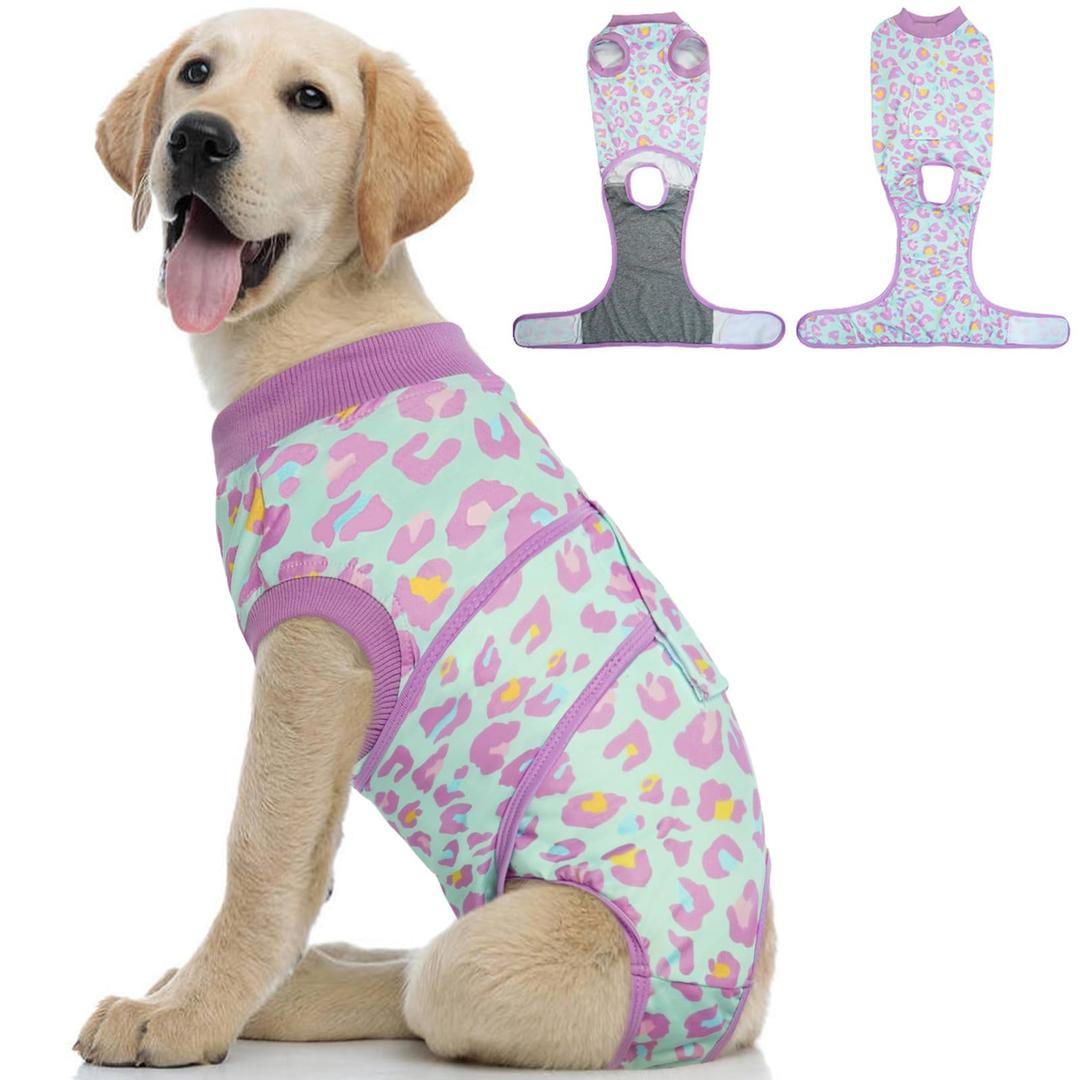 Kuoser Dog Surgery Recovery Suit, Anti Licking Dog Onesie, Surgical Neuter Spay Suit for Male Female Dogs, Dog Body Suits After Surgery, Dog Recovery Suit Cone Alternative for dogs, XL