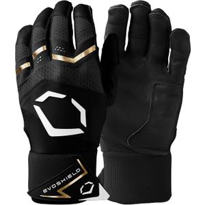 EvoShield Carbyne Adult Batting Gloves with Strap (Small, Black)