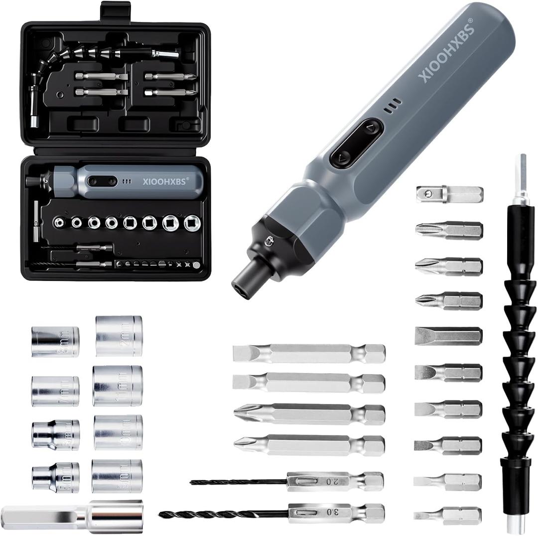 Electric Screwdriver 3.6V Mini Cordless Power Screwdriver Set, Precision Bits with 250 RPM Powerful Motor, LED Lights, Portable Toolbox for Electronics Appliances Repairs