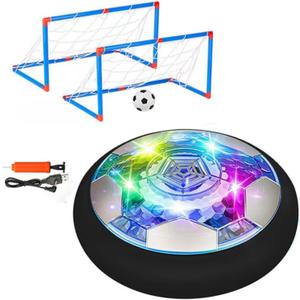 Hover Soccer Ball Set, Indoor Soccer Ball 4 in 1 Rechargeable Air Power Soccer with LED Lights and Foam Bumper Protection Gifts for Boys Girls 3 4 5 6 7 8-12 Year Old Kids
