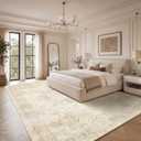 Garvee 9x12 Large Area Rug Vintage Boho Beige Washable Living Room Rug
Non Slip Neutral Medallion Carpet Soft Retro Low Pile Distressed Floor Mat for Dining Room Bedroom Office Indoor Home Decor