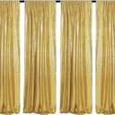 Gold Sequin Backdrop Curtains 4 Panels 2FTx8FT Glitter Gold Drapes Photo Backdrop Party Wedding Baby Shower Curtain Sparkle Photography Background