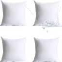 Calibrate Timing 18 x 18 Pillow Inserts Outdoor, Pack of 4 Water Resistant Hypoallergenic Square Decorative Throw Pillow Cushion Stuffer Forms Couch Sham - 18 x 18 inches