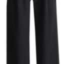 Betusline Women's Wide Leg High Waisted Dress Pants Business Casual Straight Office Trousers for Women, 1#Black, XXX-Large (Black, XXXL)
