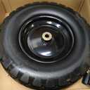 4.80/4.00-8" Wheelbarrow Tire, 16" Flat-Free Solid Tire and Wheel, 3-6" Centered Hub, 5/8" & 3/4" Bearing, For Garden Wagon Cart Trolley Dolly (1 Pack)