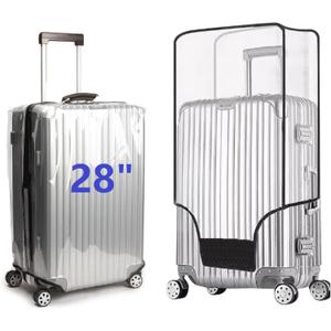 Clear PVC Suitcase Cover Protectors Transparent Luggage Cover Waterproof Wheeled Suitcase Dust Covers Dustproof Travel Luggage Sleeve Protector (28")