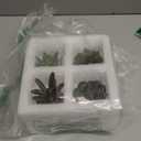 MyGift Miniature Artificial Succulents, Indoor Fake House Plants in Round White Geometric Ceramic Pots, Set of 4