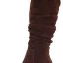 Amazon Essentials Women's Tall Block Heel Boots (7 Wide, Dark Toffee Brown)